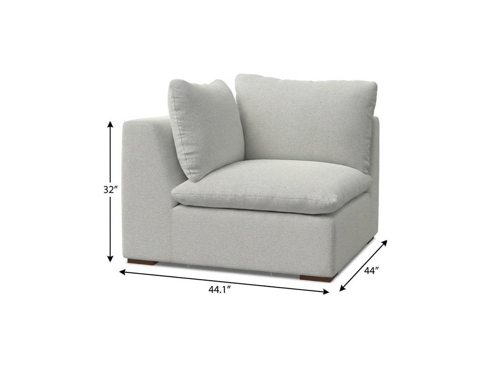 44" Gray Fabric Modular Sofa With Brown Legs HomeRoots