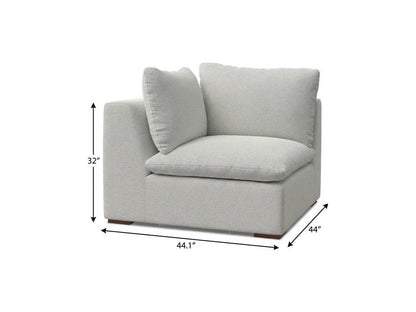 44" Gray Fabric Modular Sofa With Brown Legs HomeRoots