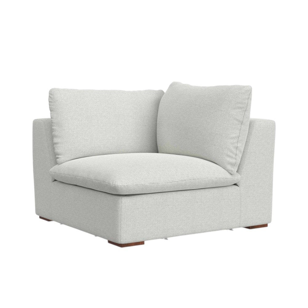 44" Gray Fabric Modular Sofa With Brown Legs HomeRoots