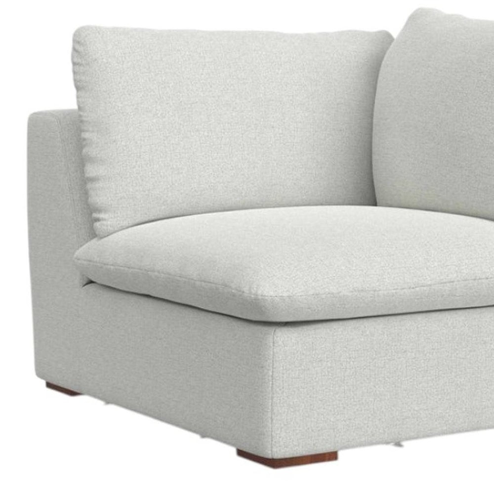 44" Gray Fabric Modular Sofa With Brown Legs HomeRoots