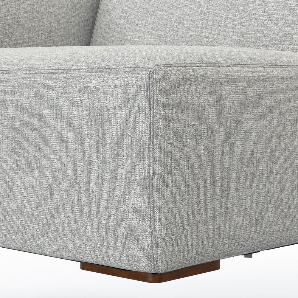 44" Gray Fabric Modular Sofa With Brown Legs HomeRoots