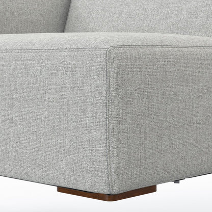 44" Gray Fabric Modular Sofa With Brown Legs HomeRoots