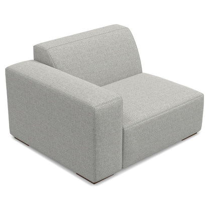 44" Gray Fabric Modular Sofa With Brown Legs HomeRoots
