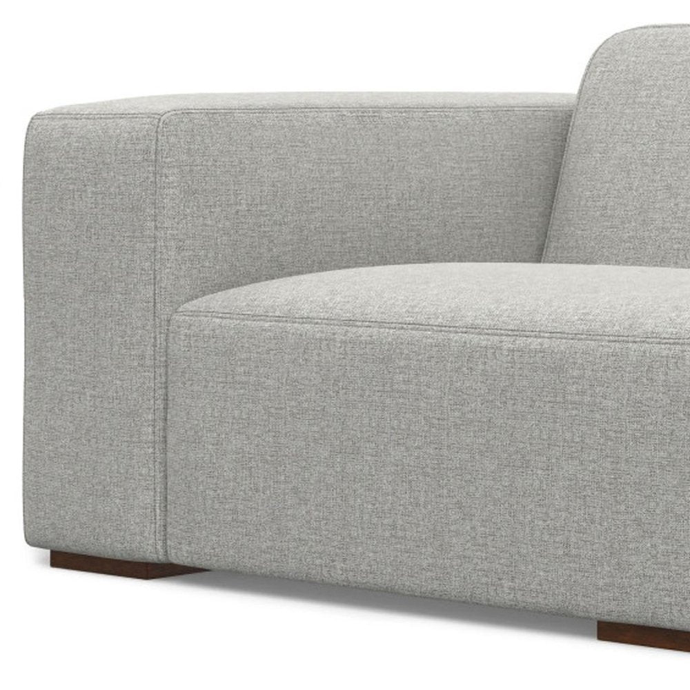 44" Gray Fabric Modular Sofa With Brown Legs HomeRoots