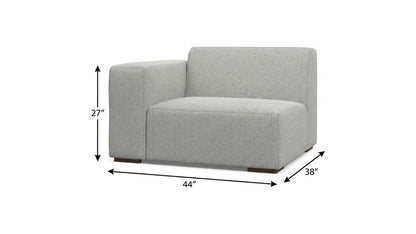 44" Gray Fabric Modular Sofa With Brown Legs HomeRoots