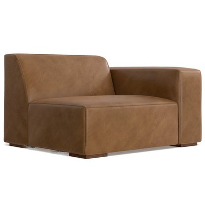 44" Brown Leather Modular Sofa HomeRoots