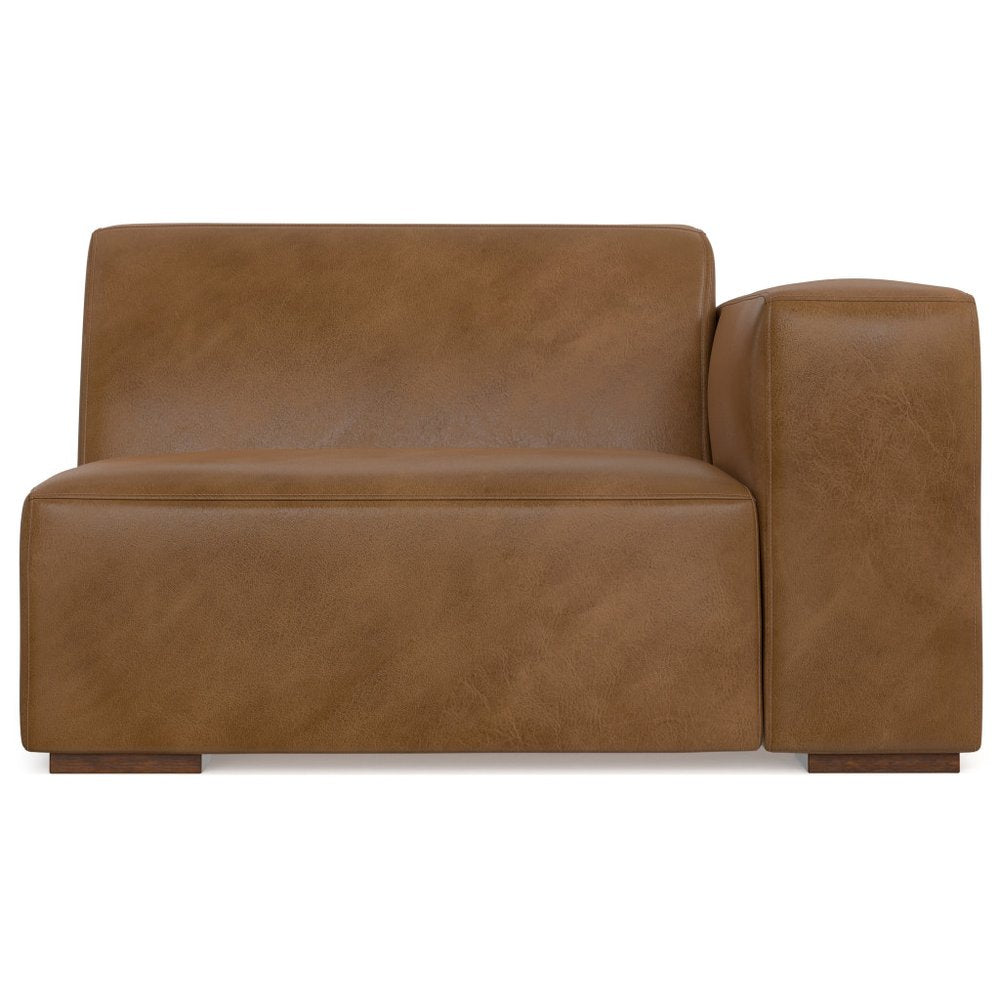 44" Brown Leather Modular Sofa HomeRoots