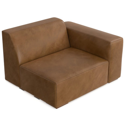 44" Brown Leather Modular Sofa HomeRoots