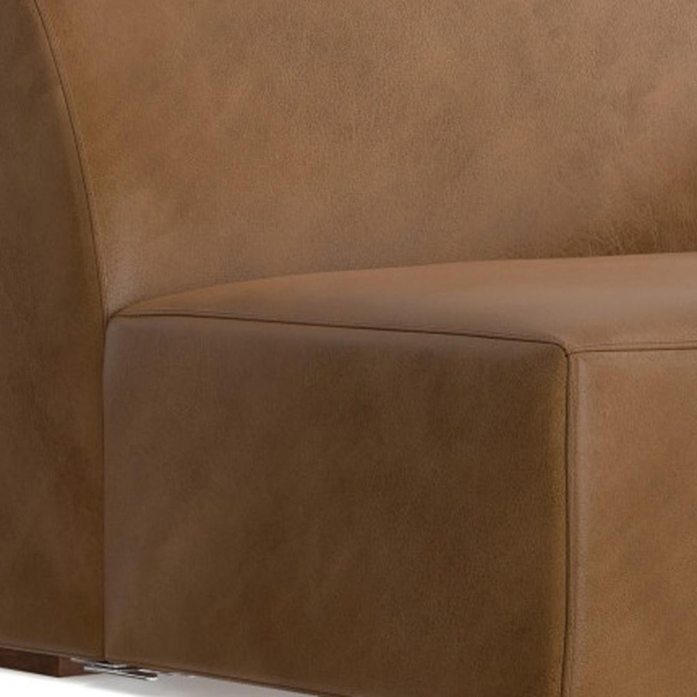 44" Brown Leather Modular Sofa HomeRoots