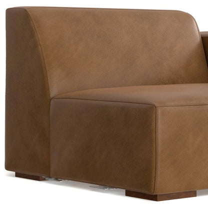 44" Brown Leather Modular Sofa HomeRoots