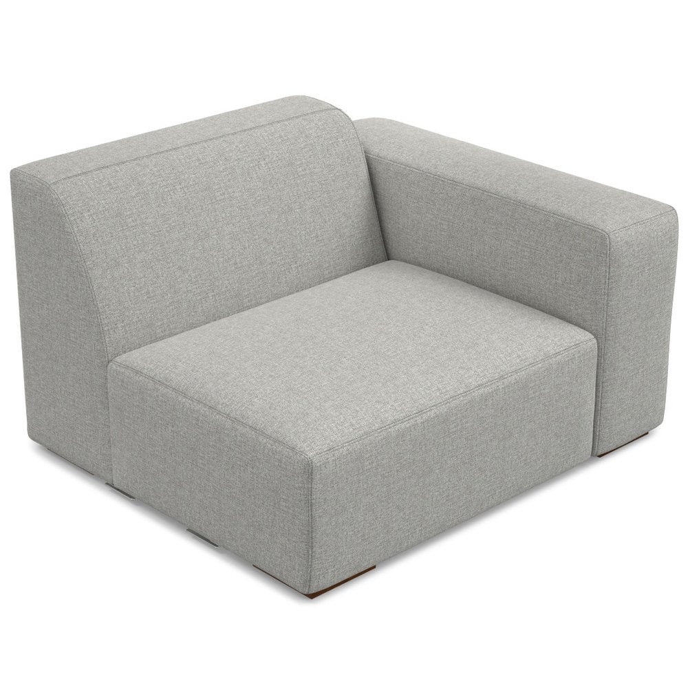44" Gray Fabric Modular Sofa With Brown Legs HomeRoots