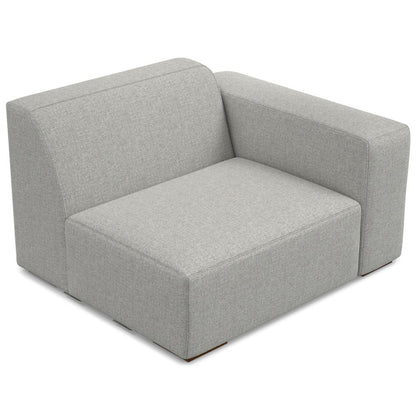 44" Gray Fabric Modular Sofa With Brown Legs HomeRoots