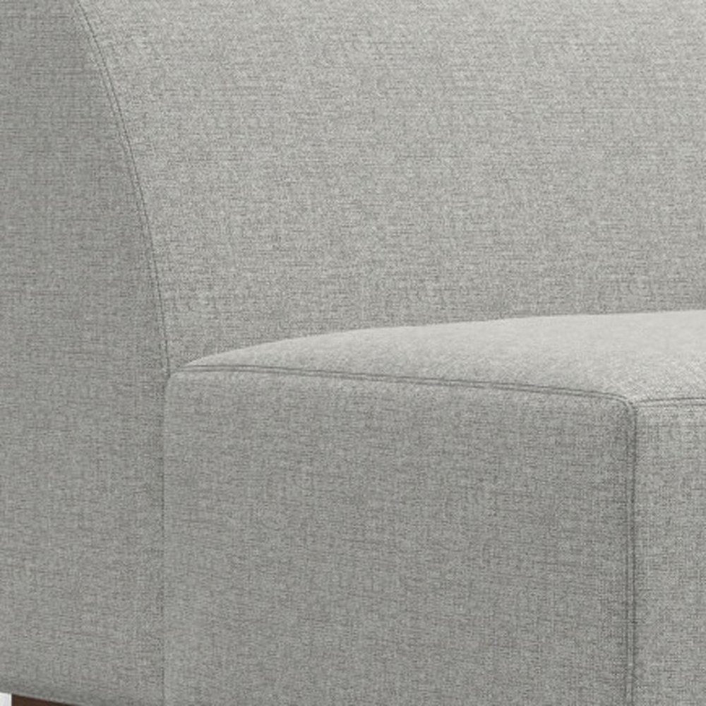 44" Gray Fabric Modular Sofa With Brown Legs HomeRoots