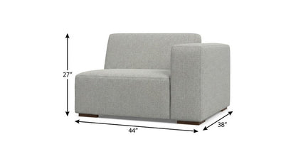44" Gray Fabric Modular Sofa With Brown Legs HomeRoots