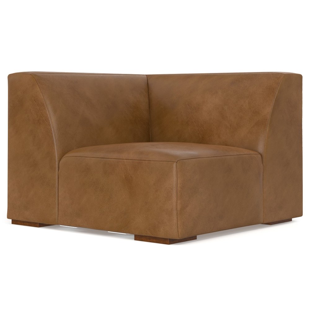 38" Brown Leather Modular Sofa HomeRoots
