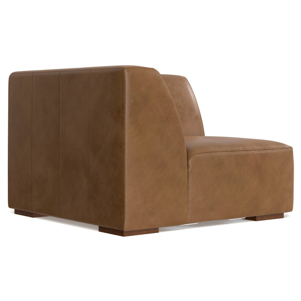 38" Brown Leather Modular Sofa HomeRoots