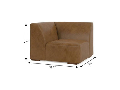 38" Brown Leather Modular Sofa HomeRoots