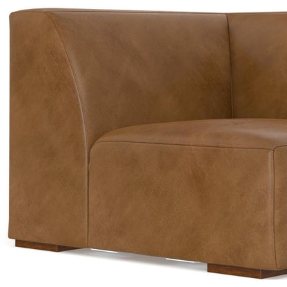 38" Brown Leather Modular Sofa HomeRoots