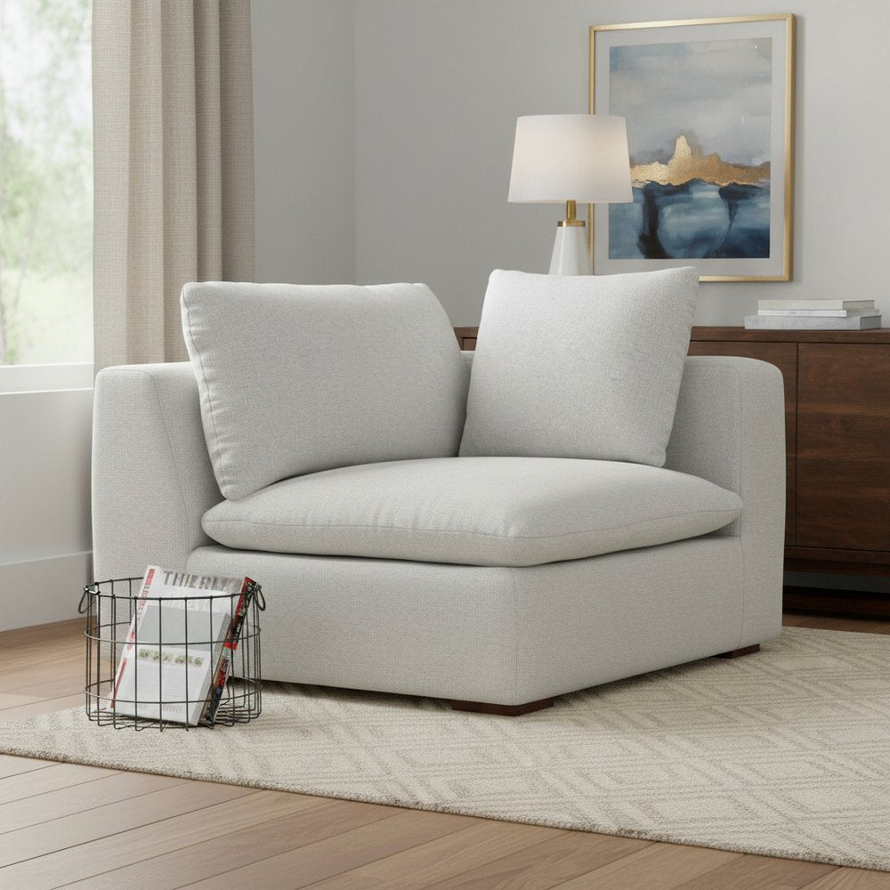 44" Gray Fabric Modular Sofa With Brown Legs HomeRoots