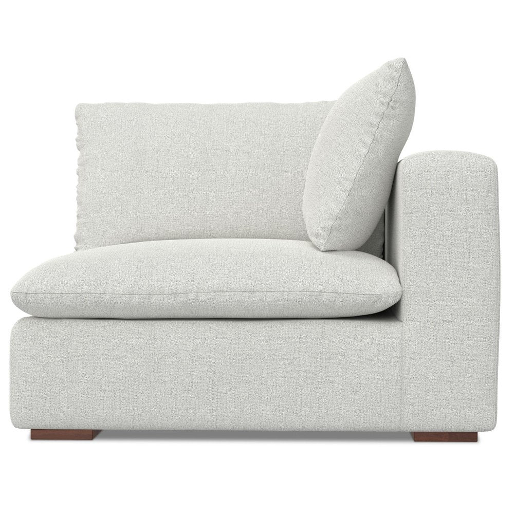 44" Gray Fabric Modular Sofa With Brown Legs HomeRoots