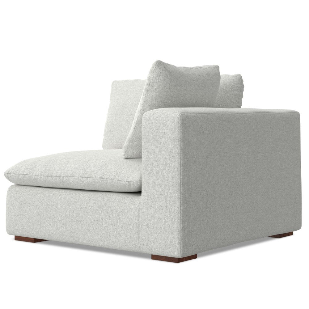 44" Gray Fabric Modular Sofa With Brown Legs HomeRoots
