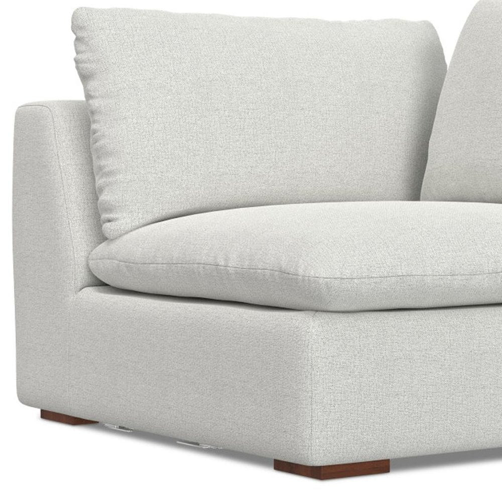 44" Gray Fabric Modular Sofa With Brown Legs HomeRoots