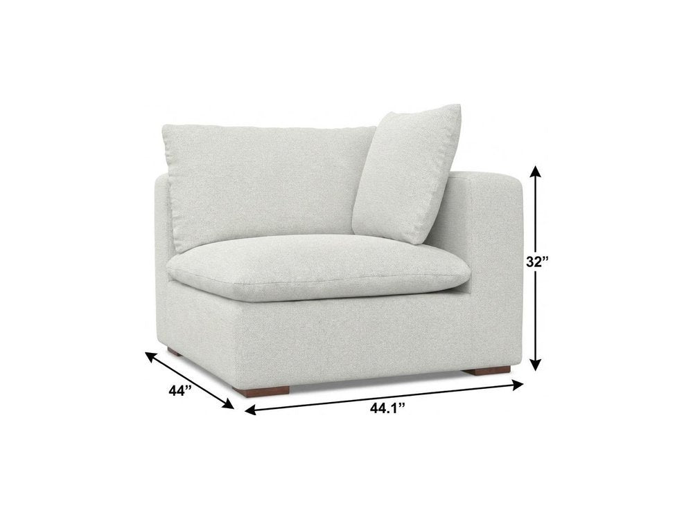 44" Gray Fabric Modular Sofa With Brown Legs HomeRoots