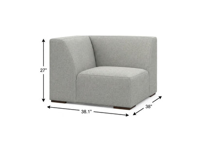 38" Gray Fabric Modular Sofa With Brown Legs HomeRoots
