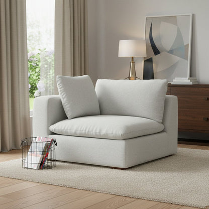 44" Gray Fabric Modular Sofa With Brown Legs HomeRoots