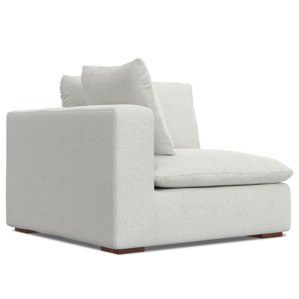 44" Gray Fabric Modular Sofa With Brown Legs HomeRoots