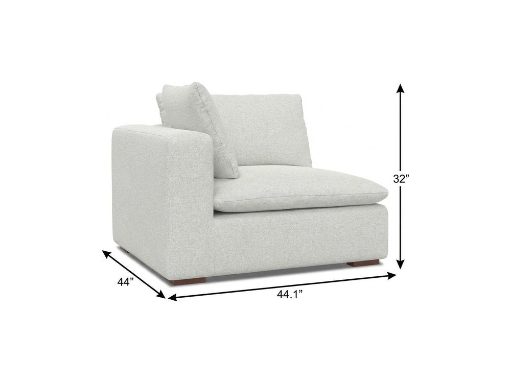 44" Gray Fabric Modular Sofa With Brown Legs HomeRoots