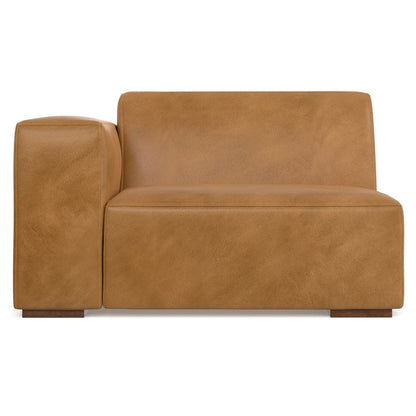 44" Sienna Leather Modular Sofa With Brown Legs HomeRoots