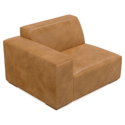 44" Sienna Leather Modular Sofa With Brown Legs HomeRoots