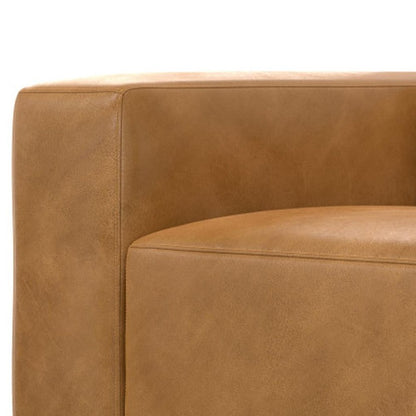 44" Sienna Leather Modular Sofa With Brown Legs HomeRoots
