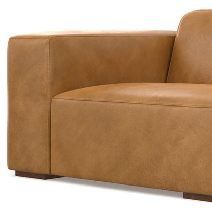 44" Sienna Leather Modular Sofa With Brown Legs HomeRoots