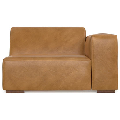 44" Sienna Leather Modular Sofa With Brown Legs HomeRoots