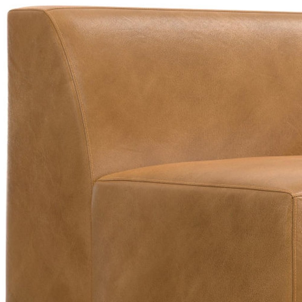 44" Sienna Leather Modular Sofa With Brown Legs HomeRoots