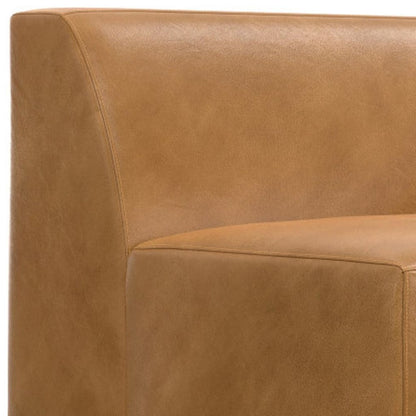 44" Sienna Leather Modular Sofa With Brown Legs HomeRoots