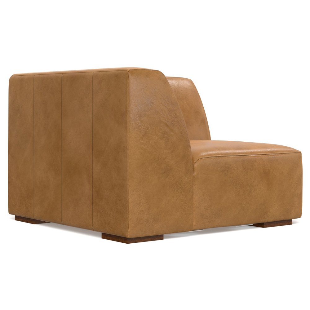 38" Sienna Leather Modular Sofa With Brown Legs HomeRoots