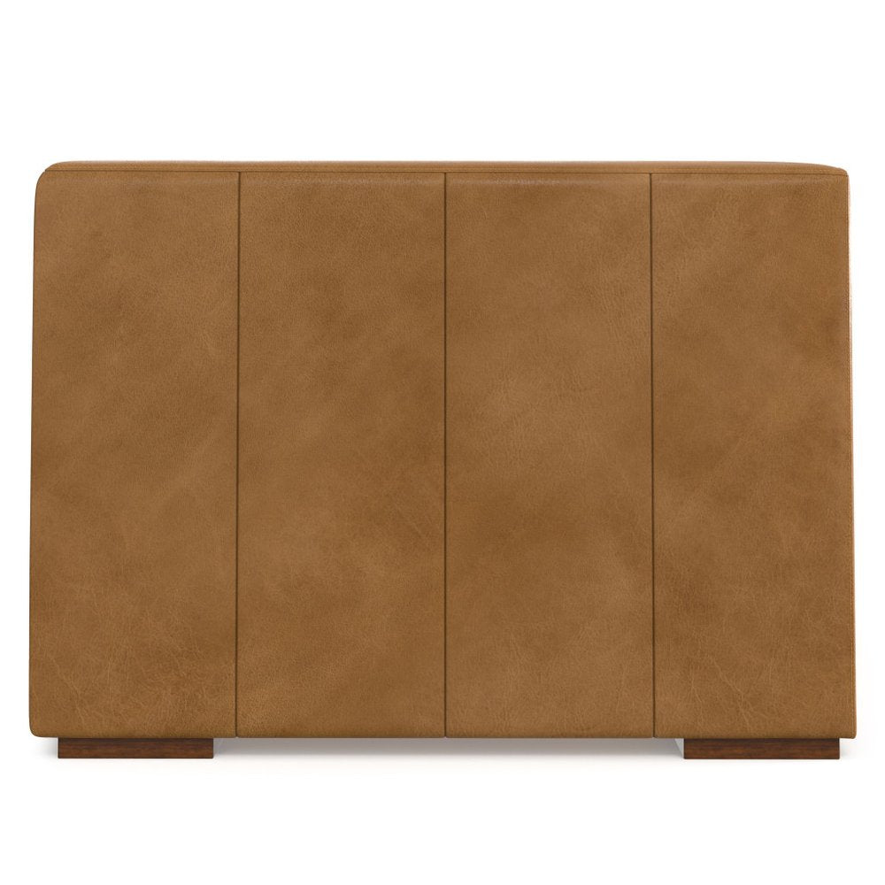 38" Sienna Leather Modular Sofa With Brown Legs HomeRoots