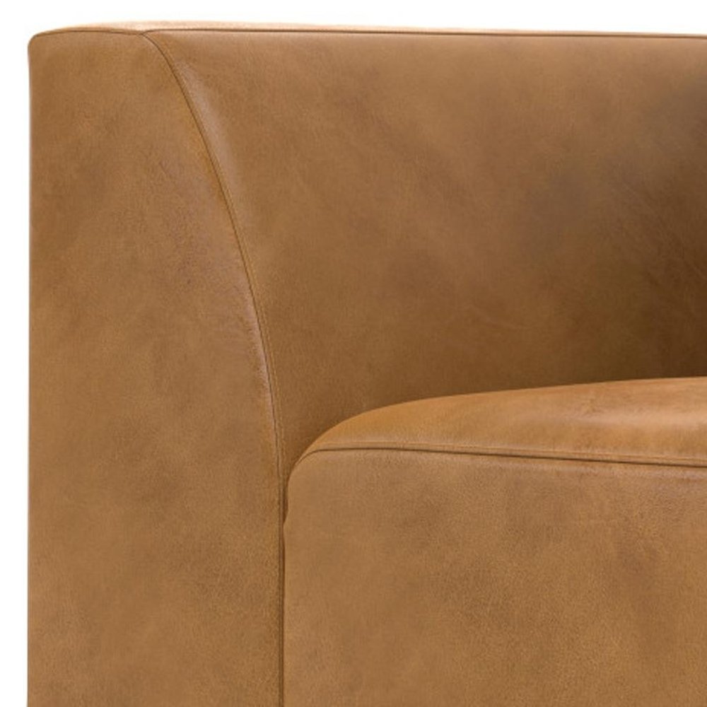 38" Sienna Leather Modular Sofa With Brown Legs HomeRoots