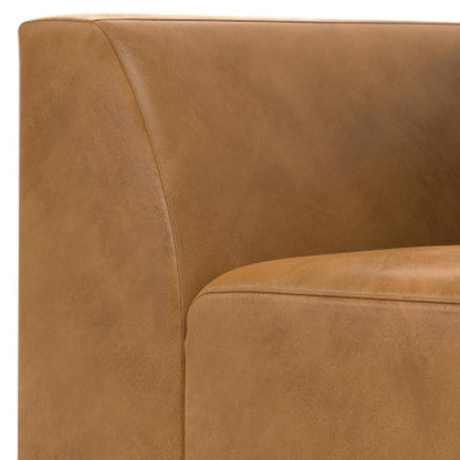 38" Sienna Leather Modular Sofa With Brown Legs HomeRoots