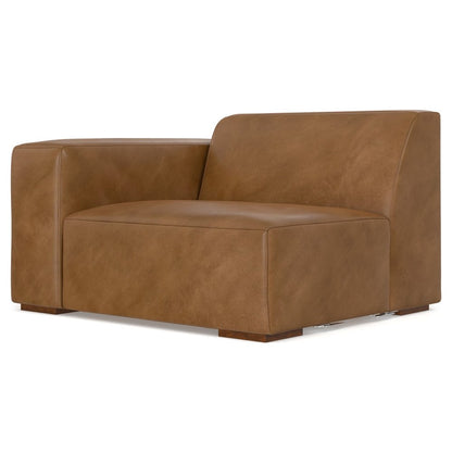 44" Brown Leather Modular Sofa HomeRoots