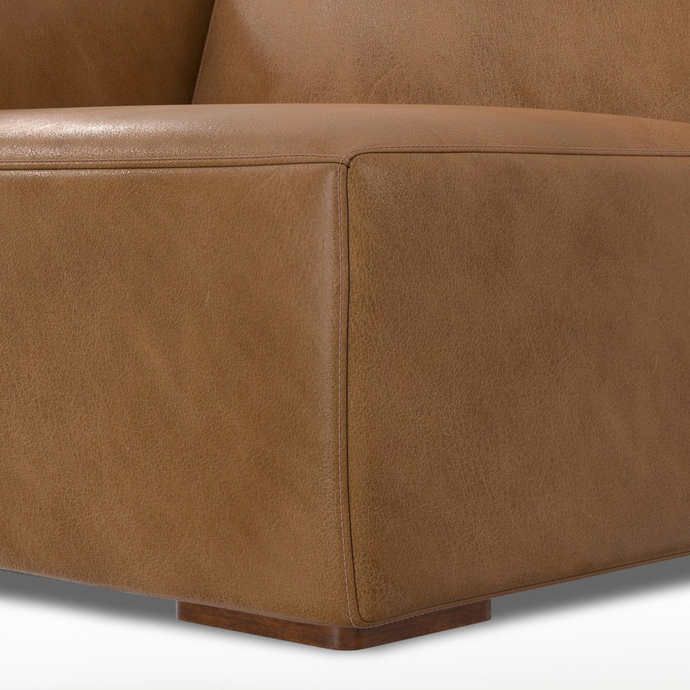 44" Brown Leather Modular Sofa HomeRoots