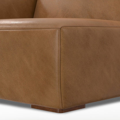44" Brown Leather Modular Sofa HomeRoots