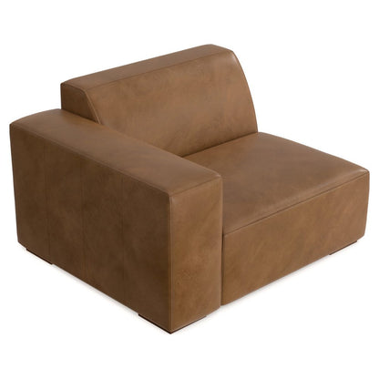 44" Brown Leather Modular Sofa HomeRoots