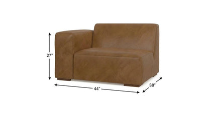 44" Brown Leather Modular Sofa HomeRoots