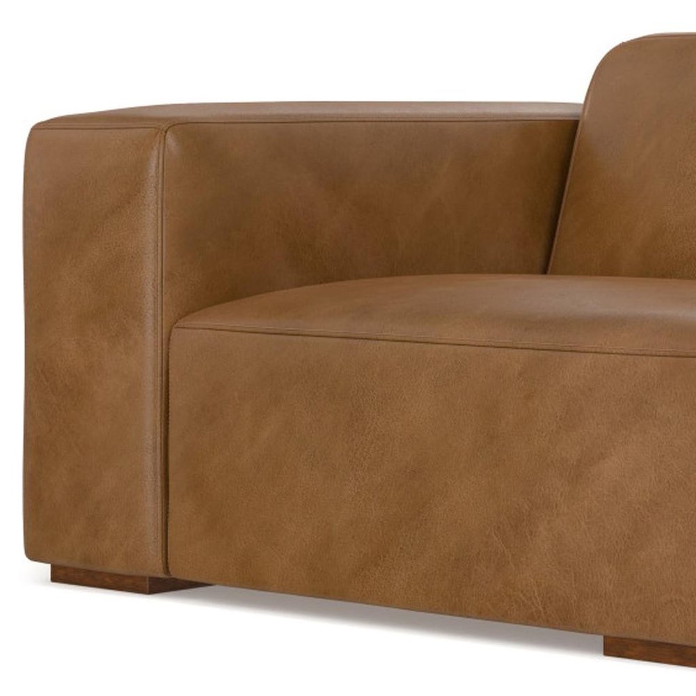 44" Brown Leather Modular Sofa HomeRoots