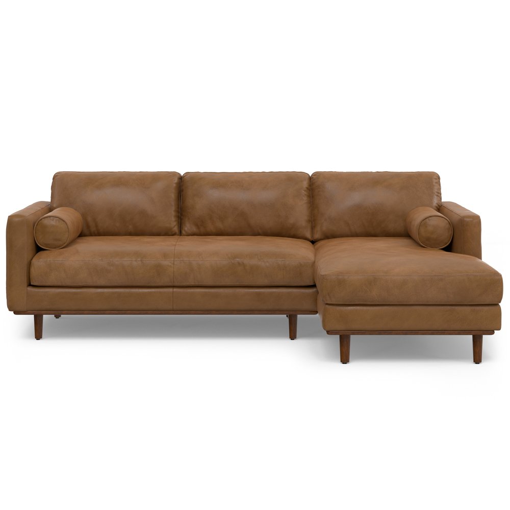 102" Brown Leather Sofa HomeRoots