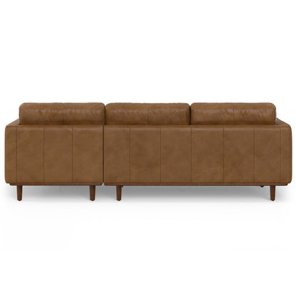 102" Brown Leather Sofa HomeRoots